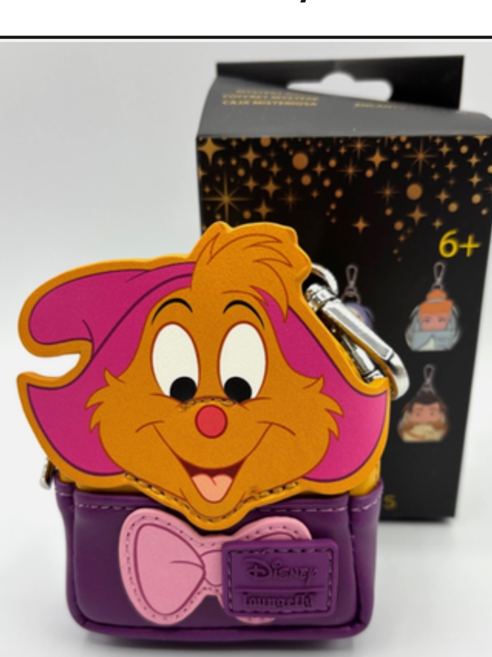 Disney Purple & Pink Cinderella Character Coin Pouch Keychain